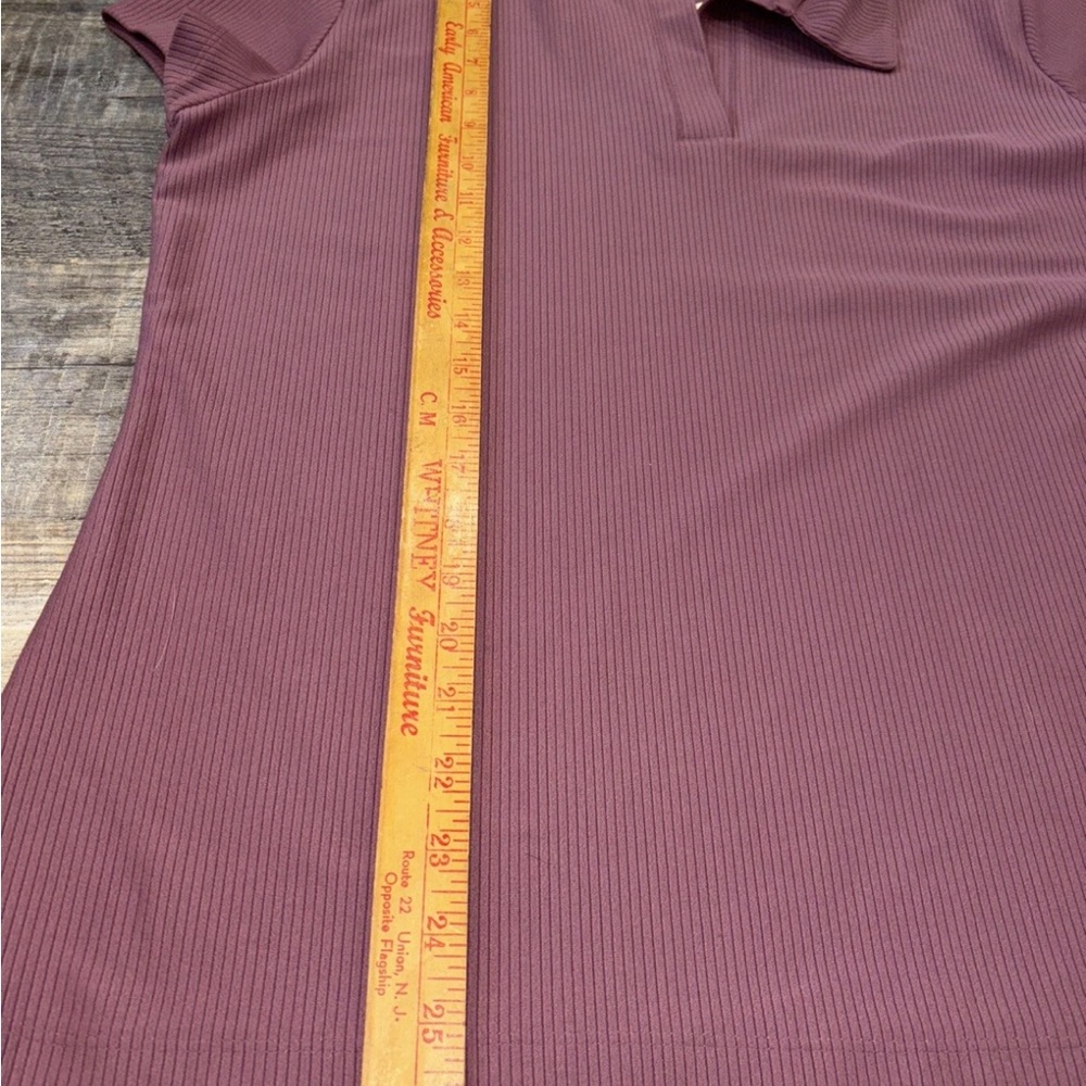 CALIA Golf XXL Women's Ribbed Johnny Collar Polo Plum Raisin NWT - Picture 5 of 9